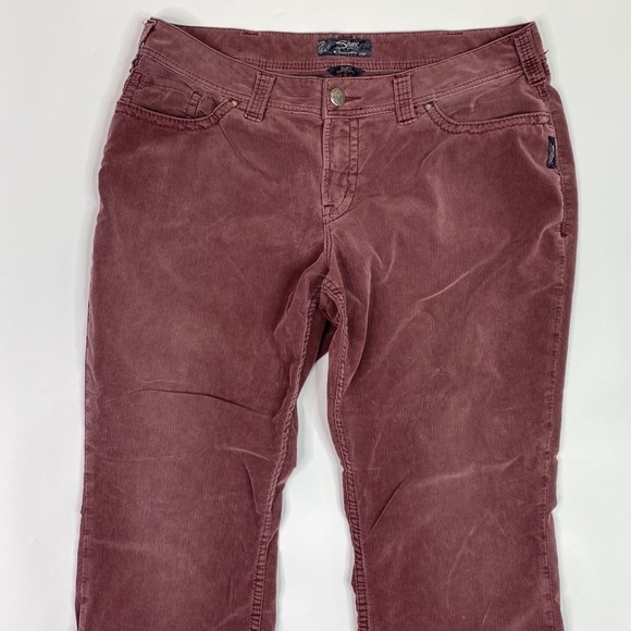 Silver Jeans Suki Surplus Corduroy Burgundy Bootcut Jeans Size 18/32 - Picture 2 of 10